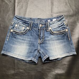 Miss Me Women's Distressed Blue Jean Shorts